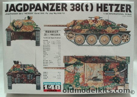 Bandai 1/48 Jagdpanzer Hetzer 38(t) - 75mm (Kfz 138) Pz Jag Wag 638/10 plastic model kit